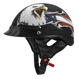VCAN Cruiser New Patriotic Eagle USA Graphics Motorcycle Half Helmet