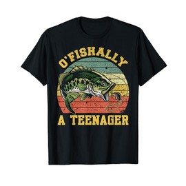 Fisherman 13 Years Old Birthday Gift For Boys Vintage O'Fishally A Teenager Funny 13th Birthday Fishing T-Shirt