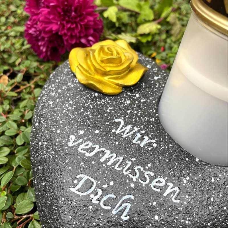 KELOPEST® Grave Ornament Heart in Stylish Stone Look – The