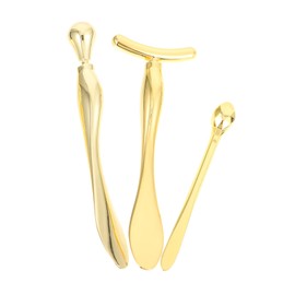 SAFIGLE 3pcs Eye Cream Stick Cream Spatula Beauty Scoop Eye Cream Applicator Eye Cream Spoon Face Cream Applicator Cream Massage Applicator Eye Massage Applicator Zinc Alloy Golden