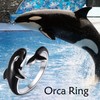 CRMAD Orca Ring for Women Sterling Silver Killer Whale Gifts