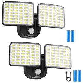 YTKIH Rechargeable Battery Operated Light, 2500&4000LM Motion Sensor Security Light(1-3 Months Endurance), USB Charging LED Flood Outdoor for Garage/Yard/Entryways/Patio/Garden (2 Pack)