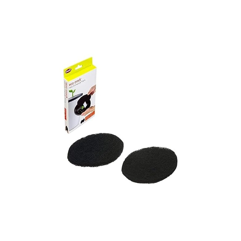 Chef'n EcoCrock Natural Charcoal Filter Refill Pack (2-Pack), Black, Dimensions