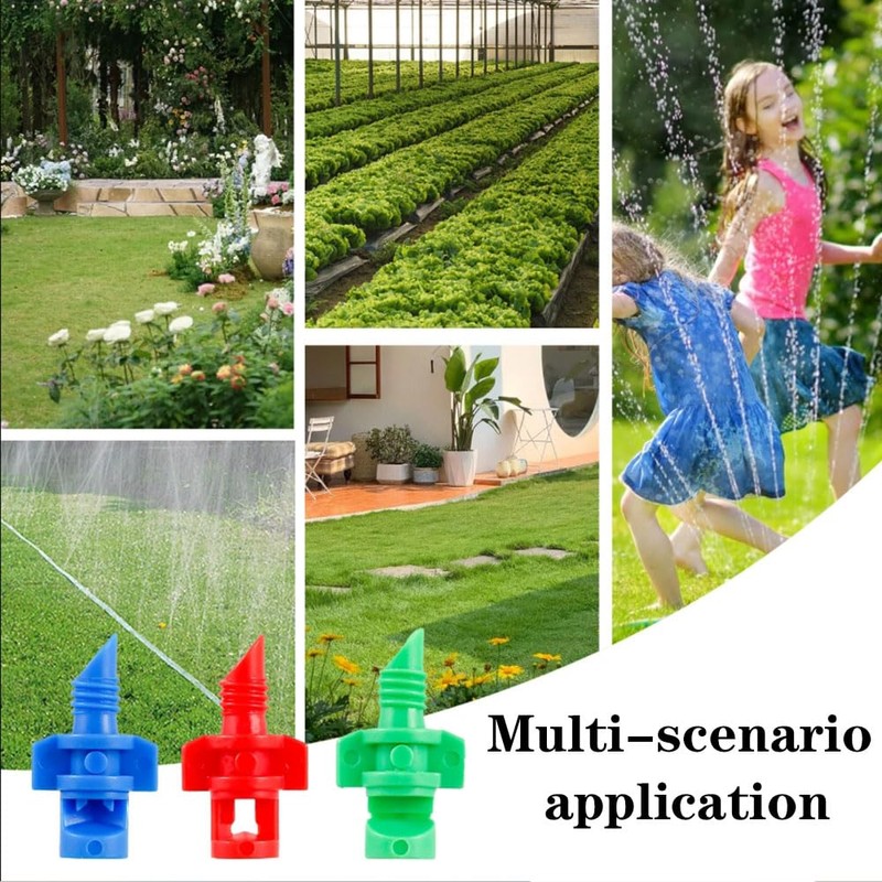 Safycaby 100PCS Drip Irrigation Emitters Micro Sprinkler Heads Blue 90°