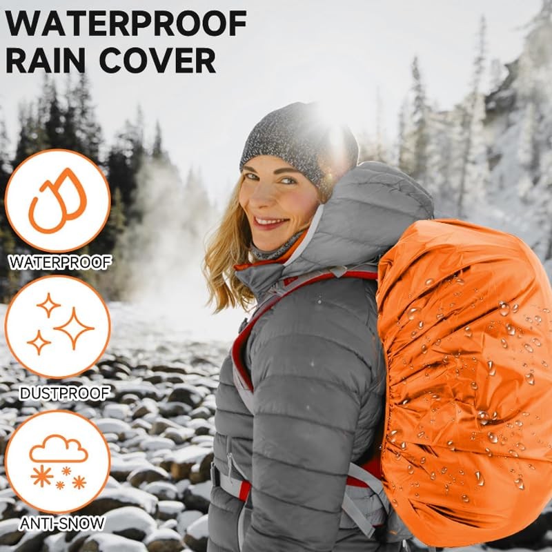 HORREX Rain Cover Backpack Fluorescent Orange Colour Reflective Arrow +