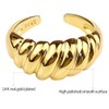 14K Gold Plated Chunky Statement Twisted Dome Thick Ring French