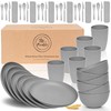 FOODLE Wheat Straw Dinnerware Set - BPA Free & Safety