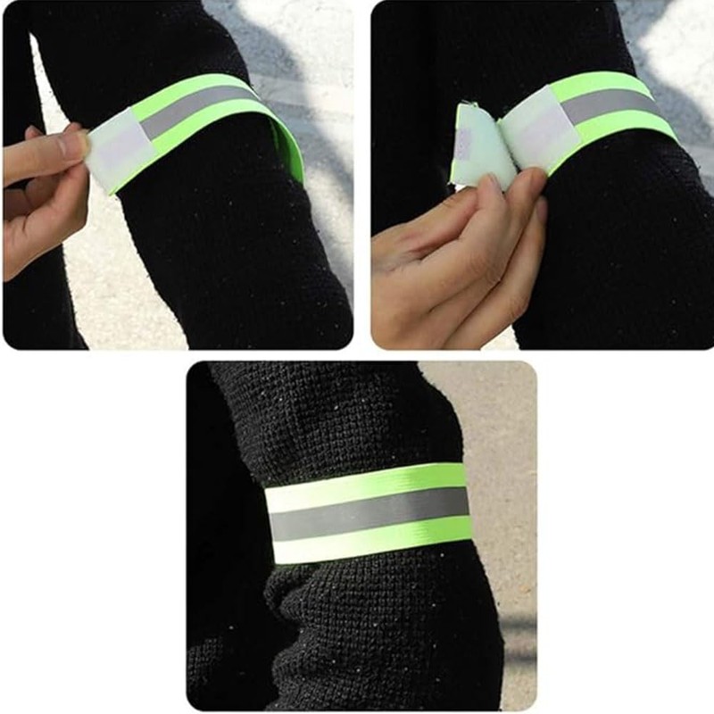 8 Pcs Reflective Running Gear, Runners Reflective Wristbands for Running,