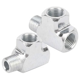aqxreight - Aluminium alloy Oil water Sensor Pressure Gauge And Adapter T Type Tee Pipe Fitting 1/8 BSPT Tee
