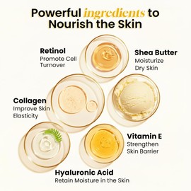 Retinol Cream for Face Anti Aging: Wrinkle Cream for Face Neck with Collagen Hyaluronic Acid - Night Moisturizer for Men Women - Facial Skin Care Christmas Gift for Mom Dad Sister