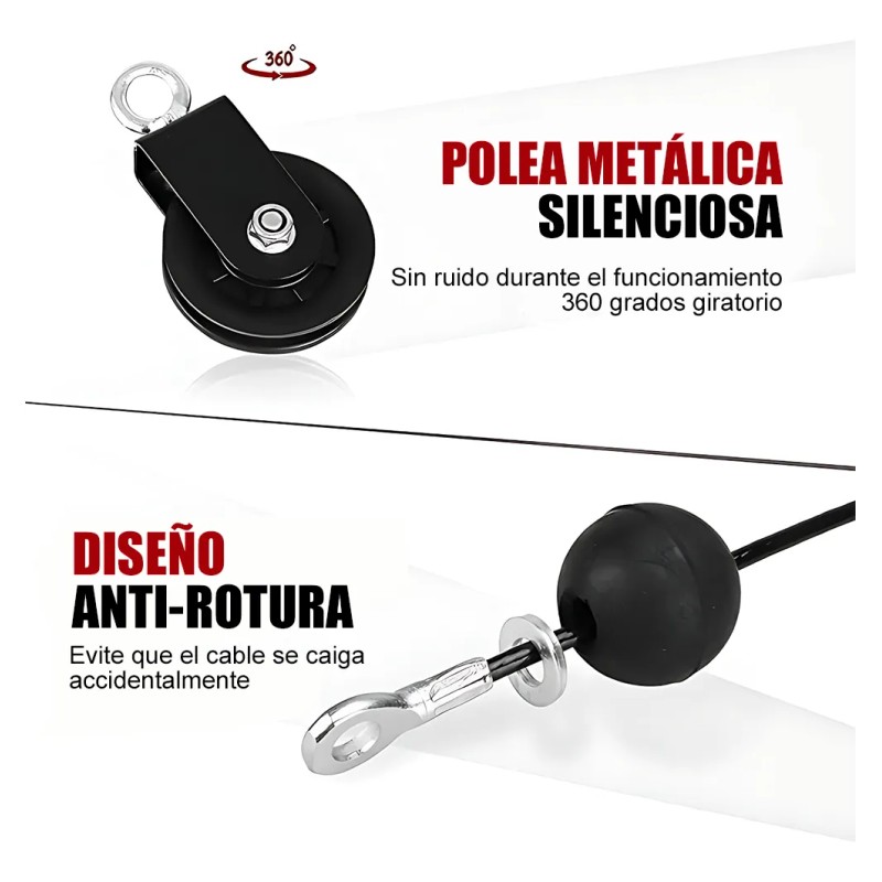 Polea Fitness AdooAdii M3SPARTY0012 Negro Tríceps Bíceps Gimnasio en Casa