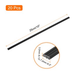 MECCANIXITY 20pcs 10 Inch Plastic Welding Rods PP Welding Strips for Plastic Welder, Black