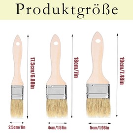 Pastry Brush, Pack of 6 BBQ Brushes, Natural Fibre Grill Brush, Heat-Resistant Pastry Brush, Wood, Kitchen Brush, Natural Bristles for Baking, Cooking, Grilling (Style 1)
