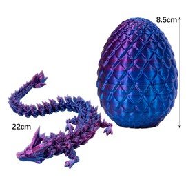 YZZT 3D-gedruckte Dracheneier, Drachenei, Fidget-Spielzeug, 3D-beweglicher Edelstein, Kristall, Drago-Eier mit Drago im Inneren, Ostereier, Schreibtischspielzeug, Heimbüro-Dekor