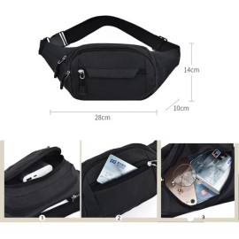 PUKAUT Riñonera Canguera Deportiva Premium De Viaje Negro