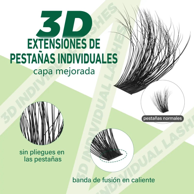 Extensiones De Pestañas Kit Con Efecto 3d Gruesas 70d+90d