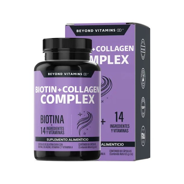 Biotin + Collagen Complex - Contiene Biotina + Colágeno +