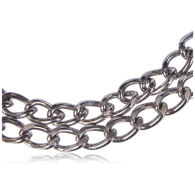 Nobby Chains Choker Two Rows Chrome, 45 cm/ 2.5 mm