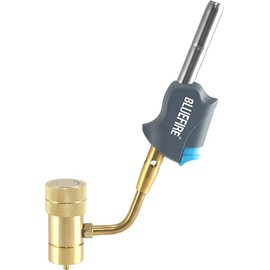 BLUEFIRE BTS-8066 Hot Turbo High Intensity Swivel Torch MAPP Kit Up to 11695 BTU/hr! Push Button Trigger Start Fuel by MAP PRO Propane Swirl Flame Gas Welding Nozzle Soldering Brazing Thawing Pipe