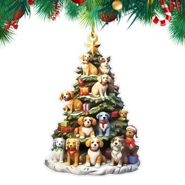 Christmas Ornaments 2024, Dog Christmas Decorations, Decoration Perfect Holiday Decor for Dog Lovers Versatile Christmas Decorations for Home Office and Parties Ideal Gift for Pet Owners