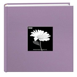 Fabric Frame Cover Photo Album 200 Pockets Hold 4x6 Photos, Misty Lilac