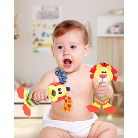 dearlomum Baby Play Mat Baby Gym,Funny Play Piano Tummy Time Baby Activity Gym Mat with 5 Infant Sensory Baby Toys and 2 Baby Soft Rattles, Boy & Girl Gifts for Newborn 0 to 3 6 9 12 Months(Pink)