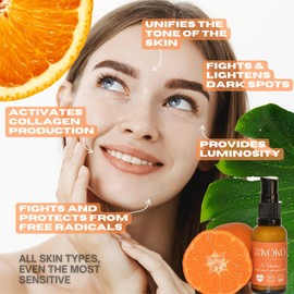 Vitamin C Serum und Astaxanthin. Gesichtsserum. Illuminator. Fleckenresistent. Antialterung. 30 ml Behälter. Alle Hauttypen. Ultraleichte Textur für maximale Absorption. Mit Vitamin B, C, E und K.