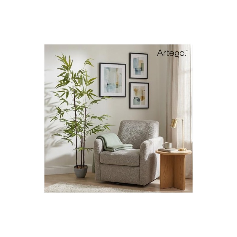 Artego Planta Artificial Decorativa Moderna con Maceta Bambú Grande de