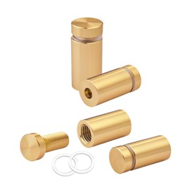 BESTANDOFF Pack of 12, Aluminum Standoff Screws, Wall Sign Standoff Mounting Hardware Advertising Glass Standoff Nail for Hanging Acrylic Picture Frame (12, Champagne, 1/2" x 3/4")