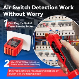 NOYAFA NF-827 Circuit Breaker Finder Tool with 3 Accessories &GFCI Outlet Tester, 90-120V AC Circuit Breaker Finder, Quickly Identify NCV Circuit Tester with Storage Case, Sensitivity Adjustment