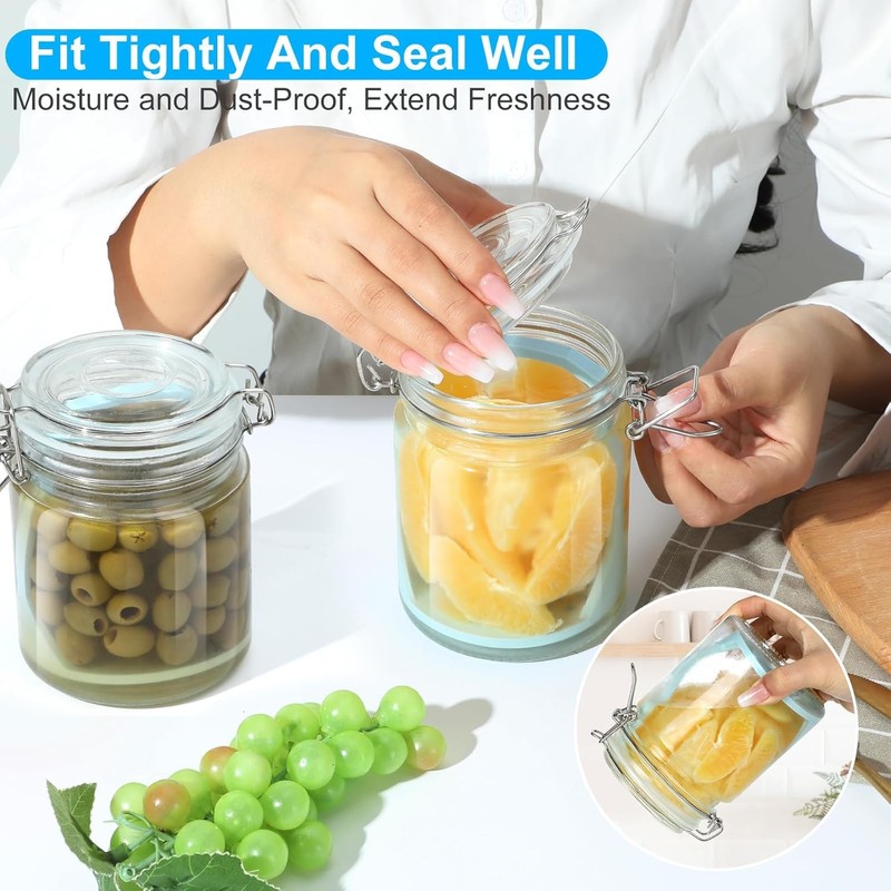 Furwarmy Glass Pickle Jar with Strainer, 25oz Pickle Container with