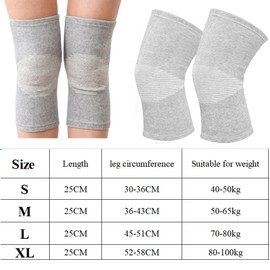 Bamboo Charcoal Knee Sleeve - Bamboo Knee Brace Bamboo Compression Knee Sleeve -Elastic Warm Knee Brace Bmboo Knee Sleeve for Arthritis (Gray, Medium)