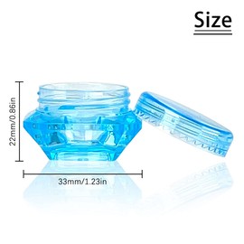 FULANDL 80Pcs 3Gram Sample Empty Cosmetic Containers, Small Plastic Diamond Shape Pot Jars with 8 Mini Spatula for Eye Shadow Nails Lip Balm Cream Lotion (8 Color), 3 Gram