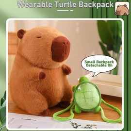 SBWBZB Capybara Plush Toy,Capybara Teddy Cartoon Stuffed Animal With Turtle Pillow Capybara Gifts for Kids Age 3+ Cute Stuffed Animal, Capybara Teddy Plush Doll Home Decoration Gift for Kids