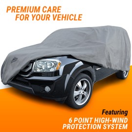 Armor All Heavy Duty Premium All-Weather SUV Car Cover by Season Guard; Max Protection from Sun Rain Wind & Snow for SUV or CUV up to 205" in Length; Indoor & Outdoor Covers; Grey