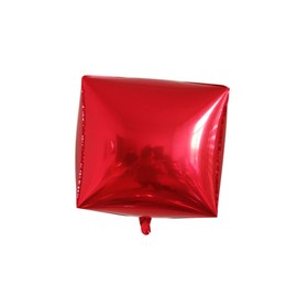 jojofuny 3pcs Red Square Foil Balloons for Weddings and Birthday Parties Unique Cube Party Decorations to Your Celebrations