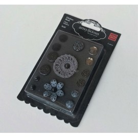 ChatterBox Artsylicious Fabulous Brads Crochet Glitter Jewel Velvet Scrapbook Card Making - Kohl Black