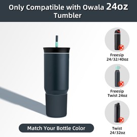 BKBY Silicone Boot Compatible with Owala 24oz/40oz Tumbler with Handle, Higher Anti-Slip Protective Sleeve Bottom Bumper Protector for Owalaa Triple Layer Insulated Travel Tumbler