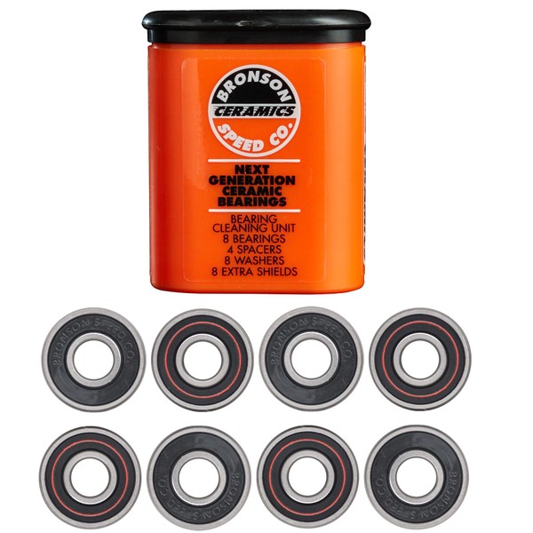 Bronson Speed Co Ceramic Skateboard Bearings Orange