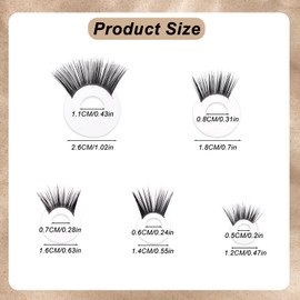 20pcs Doll Eyelashes, 5 Sizes Safety Eyelash Doll Lashes for Crocheting Eye Makeup & Craft Supplies for Amigurumi Stuffed Animals Puppet Plush Toy Accessories