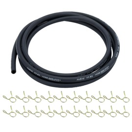 AloneGoer 1/8" Fuel Line Hose 6 Feet 3.5mm Gas Line with 20pcs Clamps For 95001-35003-60M Lawn Mowers Tractors Bike Scooter ATV Golf Cart Motorcycle Snow Blowers Generator