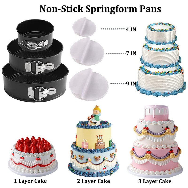 Gawren-H&E 678pcs Cake Decorating Kit,Baking Supplies with Decorating Tools,Cake Carrier,Cake