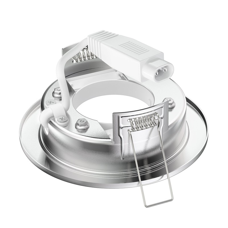 ledscom.de RUBA Recessed Ceiling Light Matt Stainless Steel Round 107