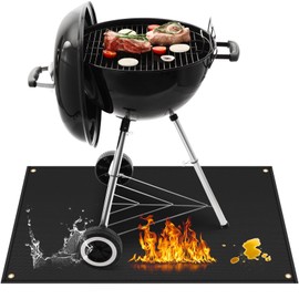 Khongoo Fireproof Underlay Grill, Grill Mat, Floor Protection for Ceiling Protection for Patios, Grill Rug, Outdoor, Easy to Clean Grill Mats for Charcoal for Weber Gas Grill, 75 x 120 cm