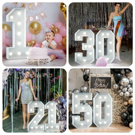 Gigantic Luminous Numbers Decoration Birthday, Wedding Anniversary, 3rd Birthday Party, Luminous Numbers LED, Wedding Decoration, Birthday Engagement Decoration, Party Accessories, Number 3