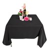 WedDecor Black Square Tablecloth 90 x 90 inch Polyester Linen
