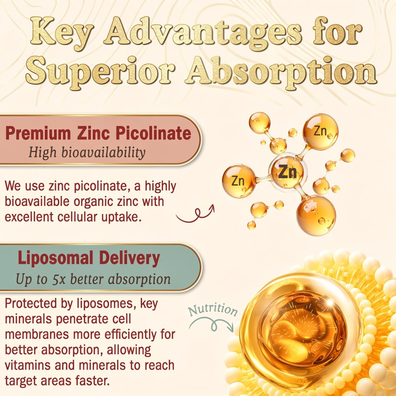 Zinc and Copper Supplements Zinc Picolinate 50mg Liquid Drop for
