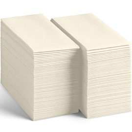 200-Pack Disposable Linen-Feel Champagne Napkins, 12" x 17" Cloth-Like Paper Dinner Napkins For Wedding, Bathroom, Party Or Event