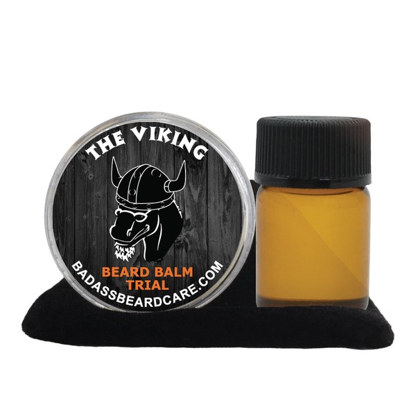 Badass Beard Care Beard Oil and Balm Trial Pack For Men - The Viking Scent - All Natural Ingredients, Keeps Beard and Mustache Full