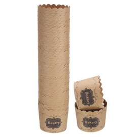 sourcing map 50Pcs Paper Baking Cups 6oz Brown Kraft Paper Muffins Liners Cupcake Greaseproof Disposable Bulk Wrappers for Wedding Birthday Graduation, Bakery